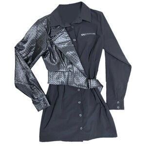 Maniere De Voir Black Long Sleeve Dress NWT